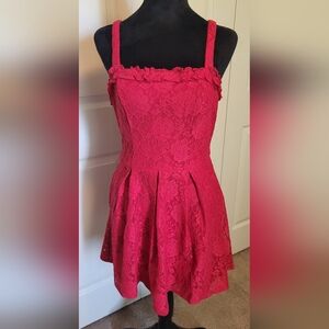 🔥2For$20 Juniors SPEECHLESS Red Lace Dress Square NECK Size SMALL